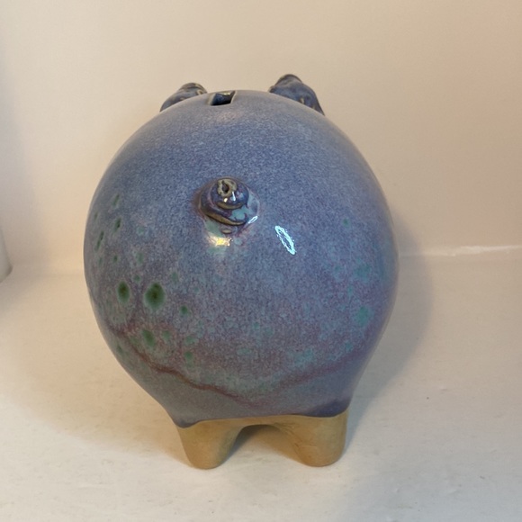 Stoneware Pottery Pig Piggy Bank Handcrafted - Picture 3 of 13